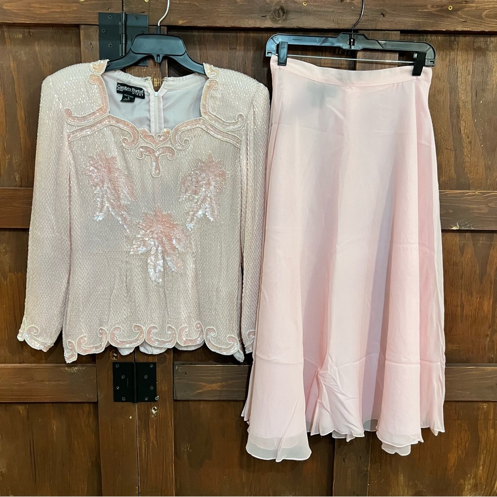 Stenay Pink Sequin Skirt Set
